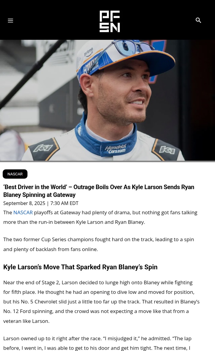 Larson vs Blaney: Gateway Drama Ignites Fans