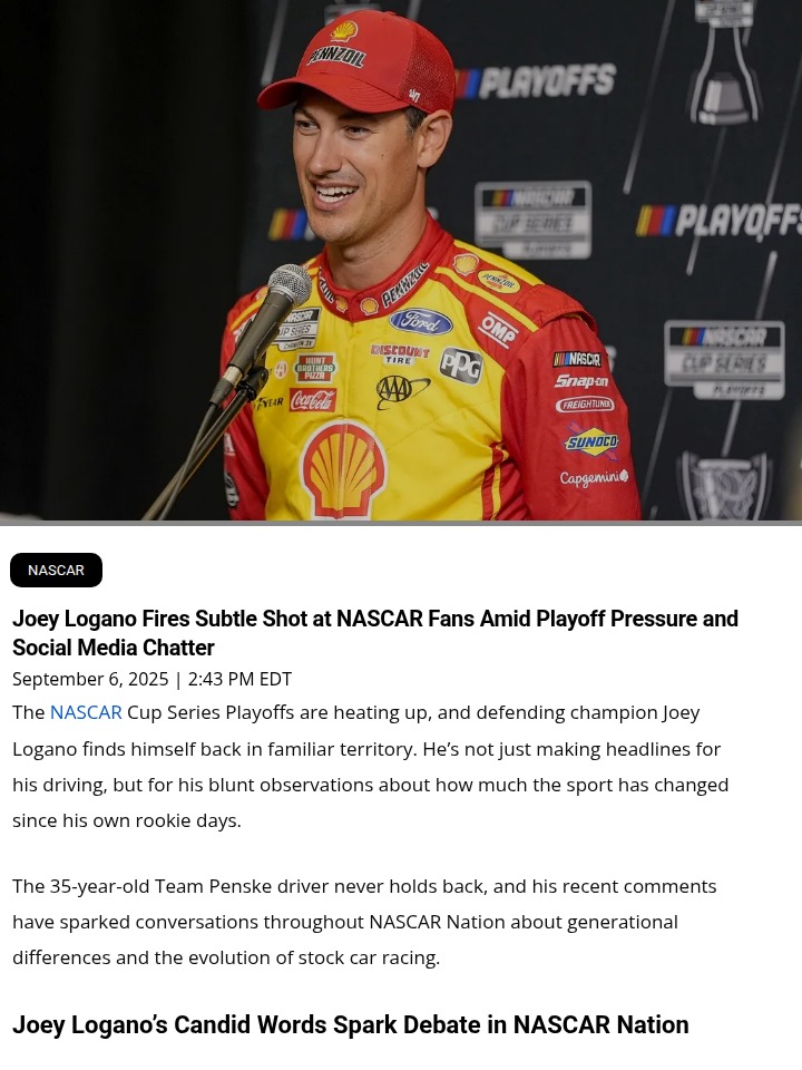 Logano’s Old-School Grit vs. Next-Gen NASCAR