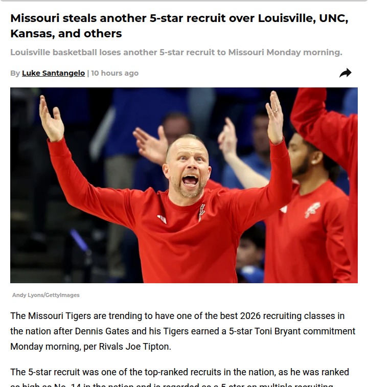 Missouri lands another 5-star basketball star