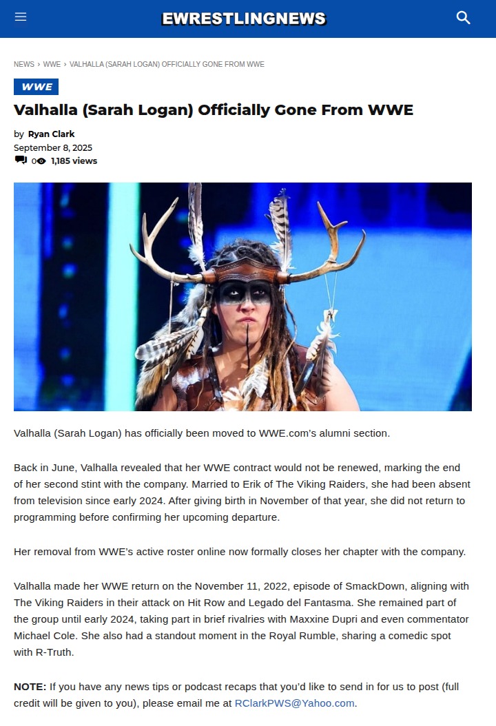 Valhalla Bids Farewell to WWE Universe