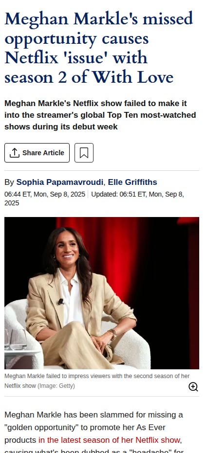 Meghan Markle's Netflix drama 🤔