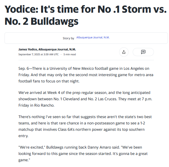 Friday night lights: Cleveland vs Las Cruces showdown