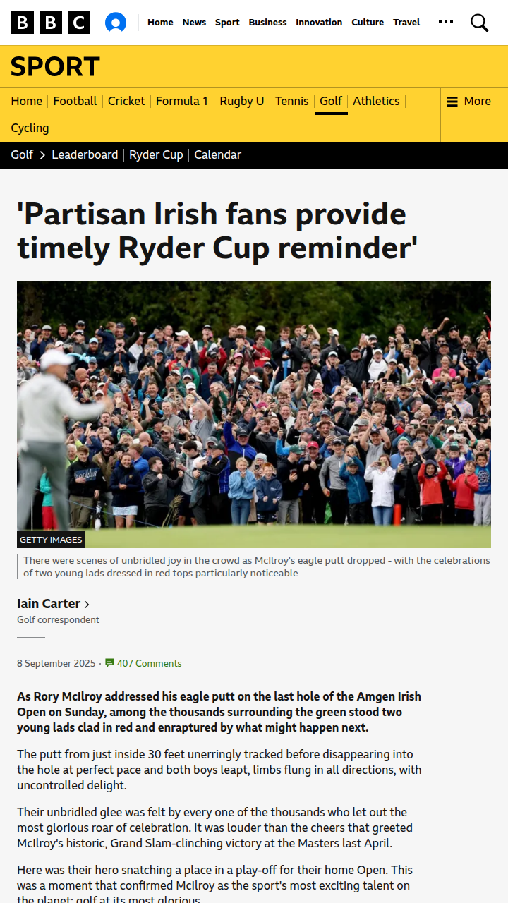Irish Open Roars: McIlroy’s Magic & Fan Fire
