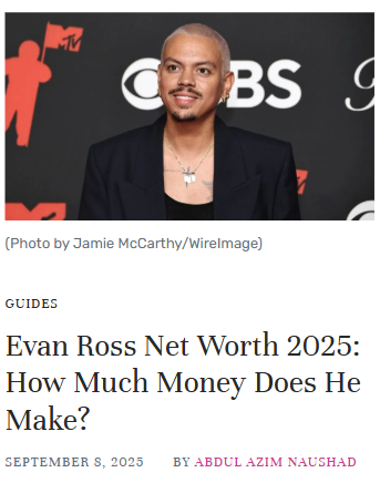 Evan Ross Net Worth 2025 Shocks Fans! 💸