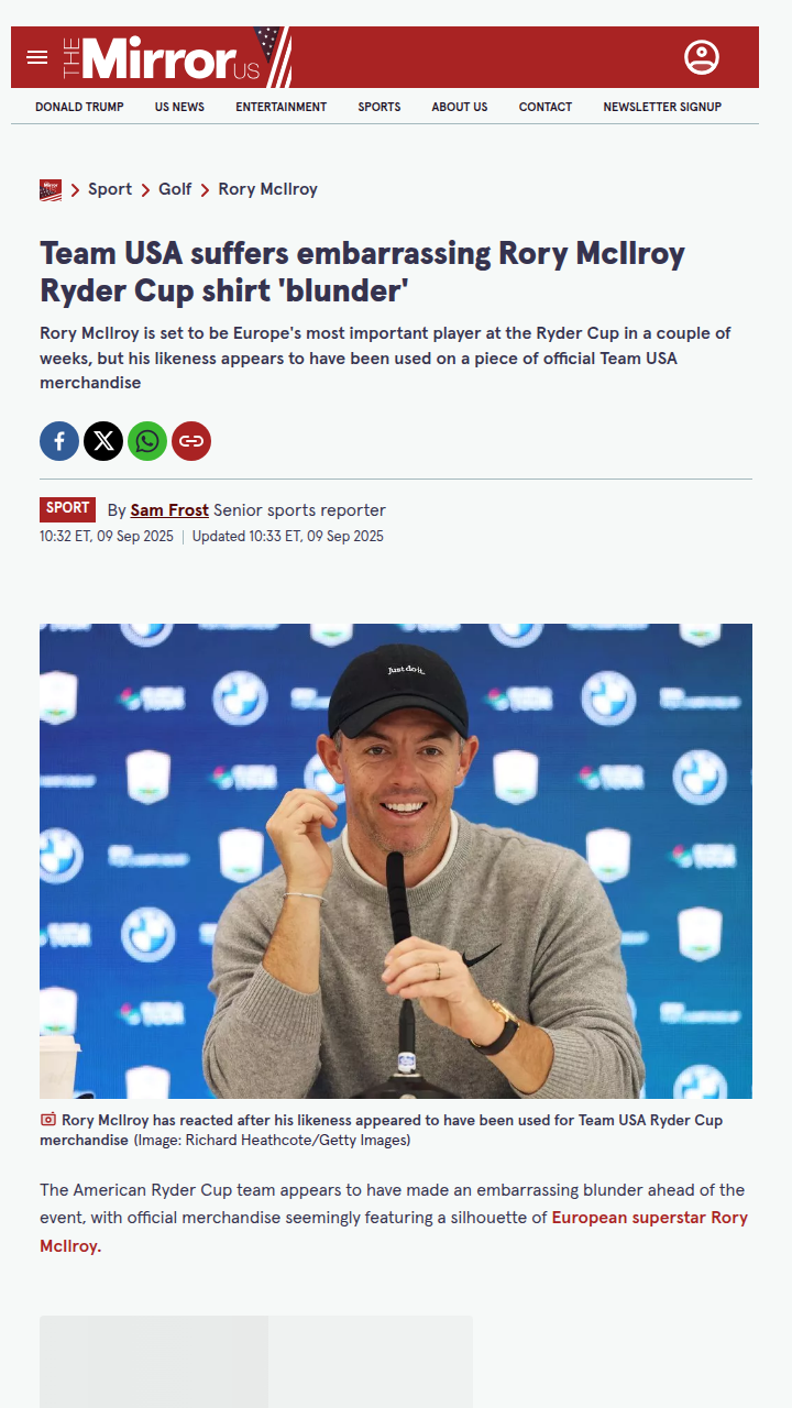 Team USA’s Ryder Cup Shirt Mix-Up: Rory on Red, White & Blue?