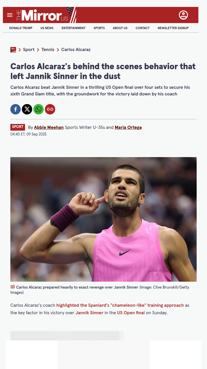 Alcaraz vs Sinner: Chameleon Strikes Back!