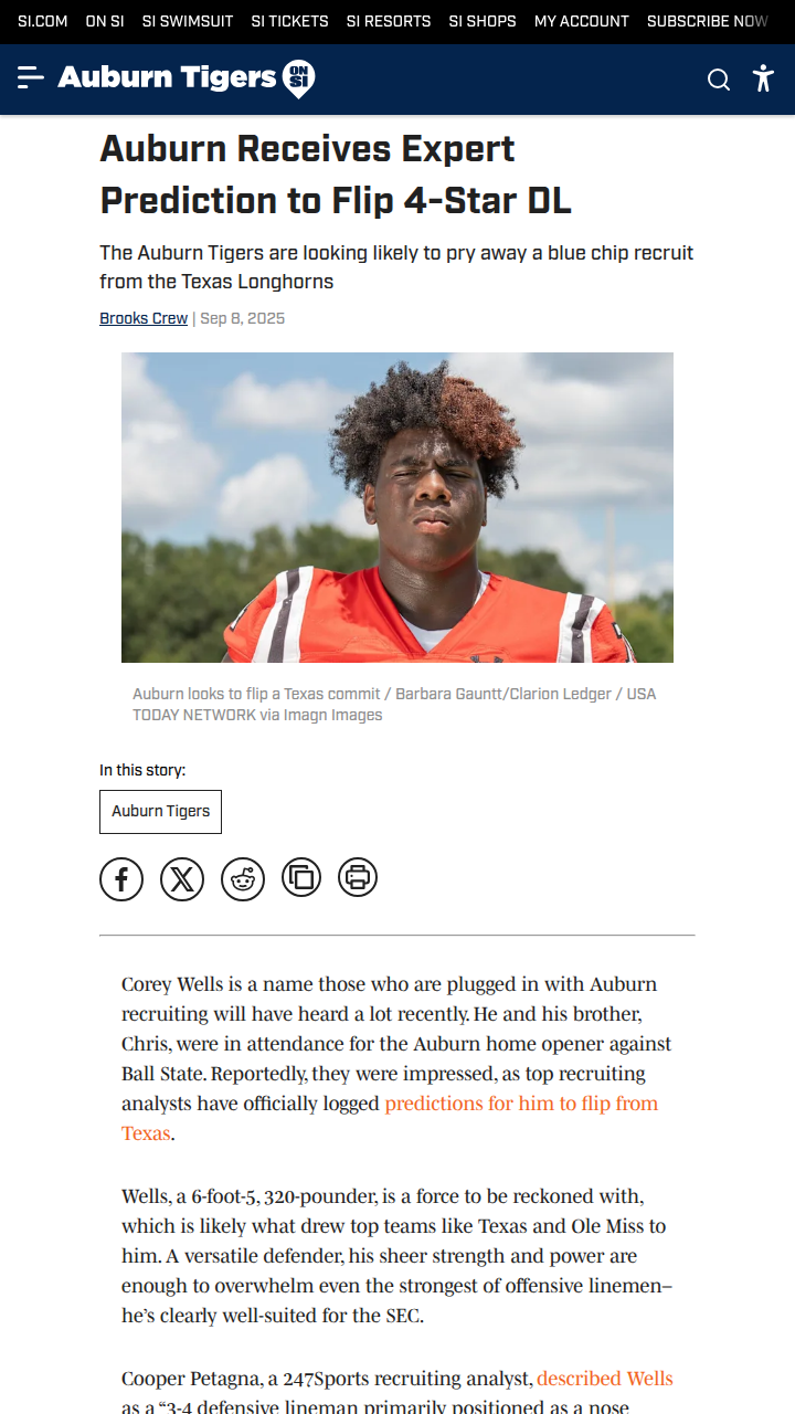 Auburn closing in on 4-star DL flip