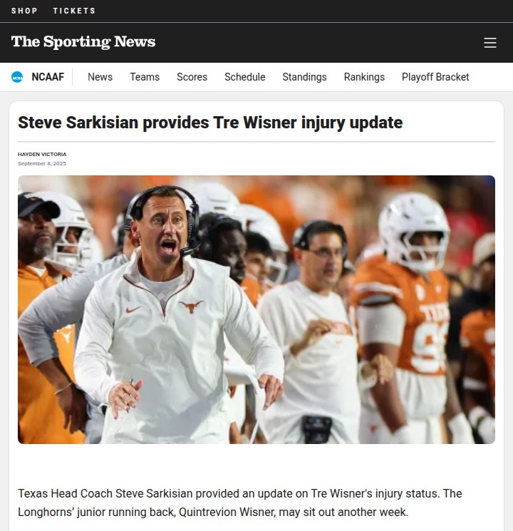 Texas keeps Wisner sidelined for long-term gain