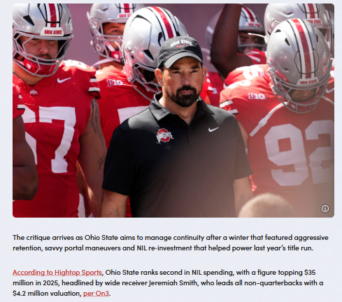 Ohio State coach slams transfer portal timing