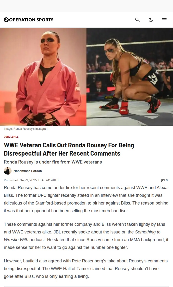 Rousey vs Bliss: Did The Baddest Cross the Line?