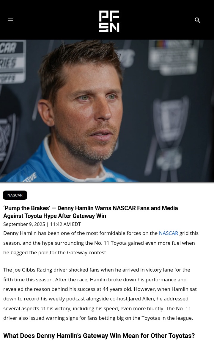 Denny 'The Closer' Hamlin: Not So Fast on Toyota?