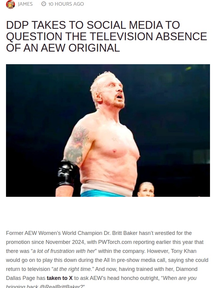 DDP Calls Out AEW for Doc’s TV Absence