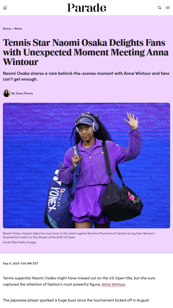 Osaka’s Vogue Moment: Anna Wintour Courtside!