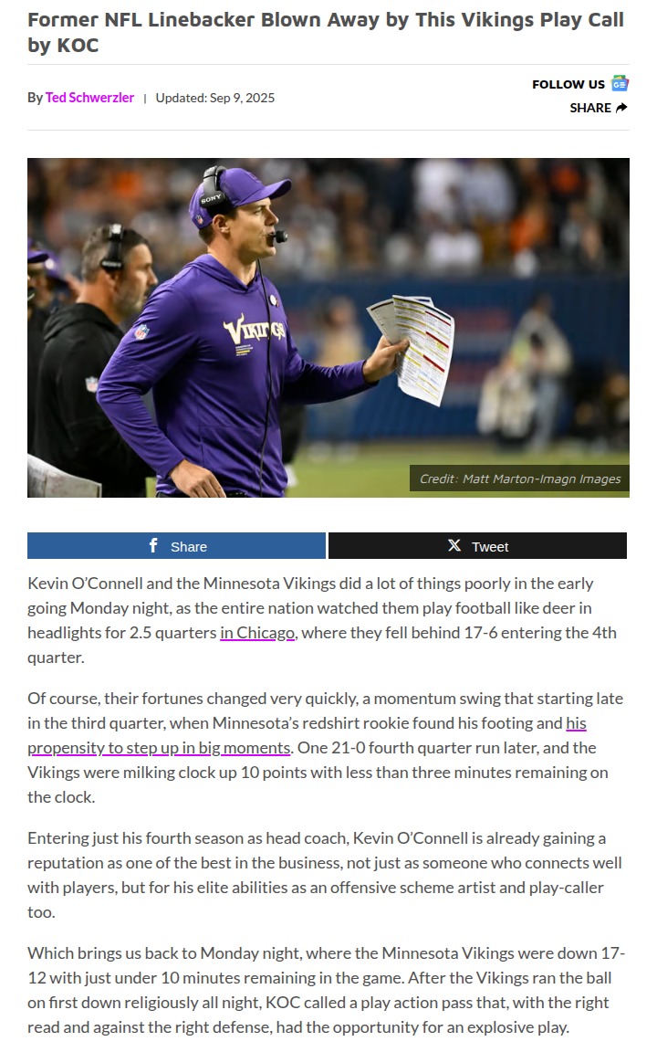 Vikings vs Bears: KOC’s Genius Play Call!