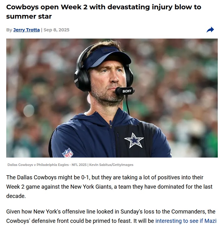 Cowboys lose rising star Winfrey to injury