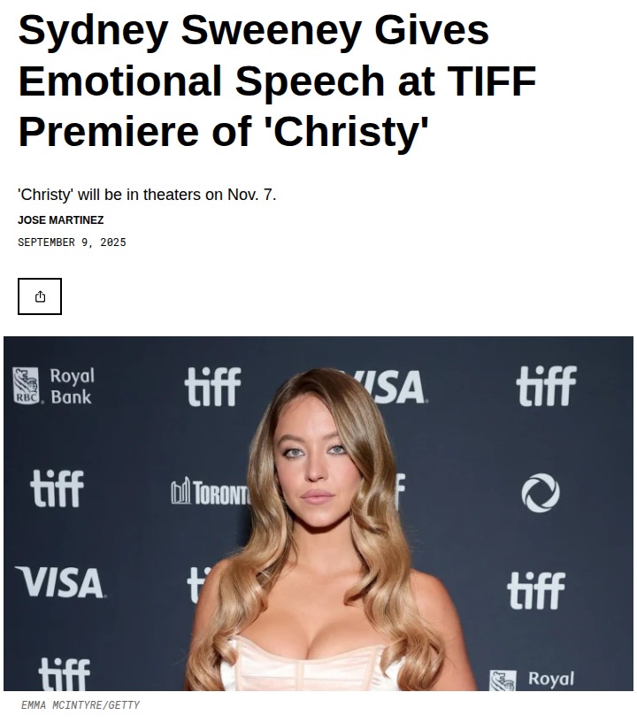 Sydney Sweeney Tears Up at TIFF 🎬
