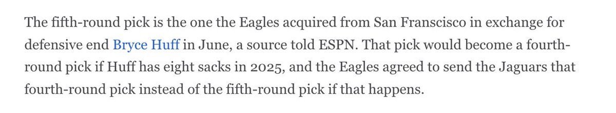 Eagles' Huff Trade: Sack Clause Backfires