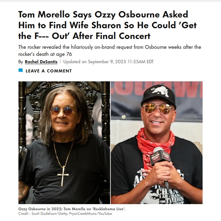 Ozzy’s Last Words to Morello Were So Ozzy 😂