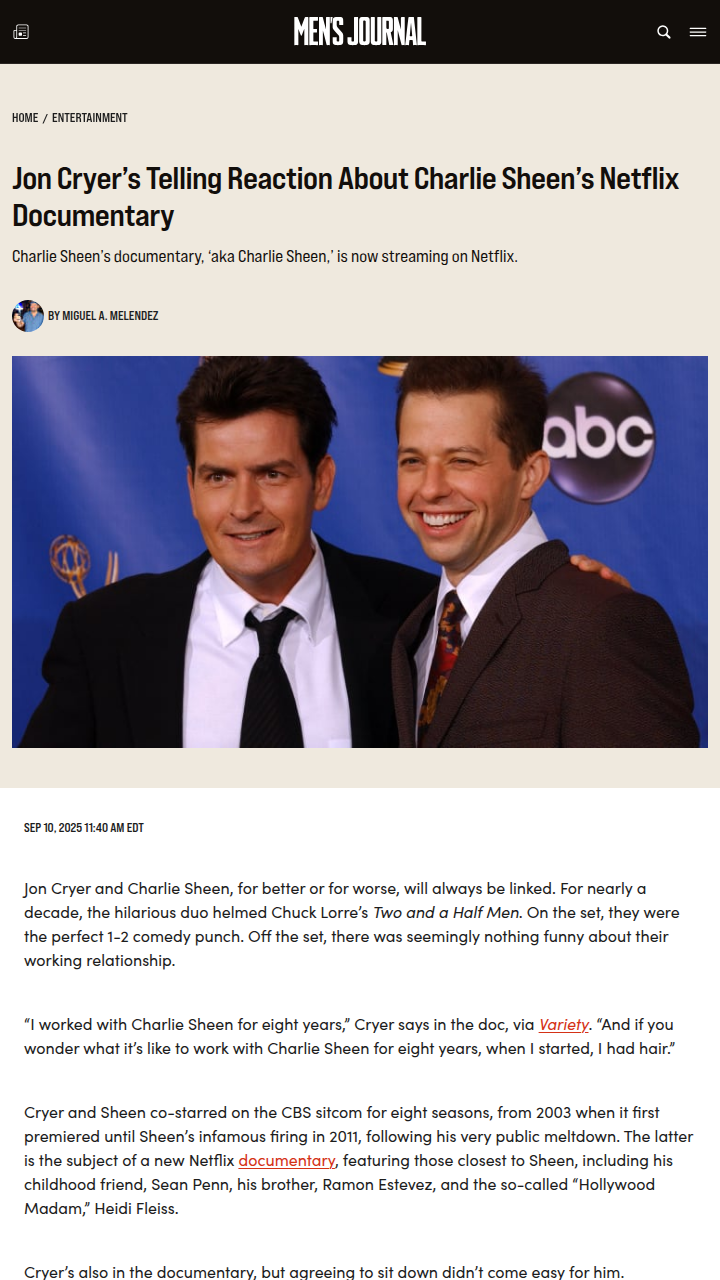 Jon Cryer Throws Shade at Charlie Sheen’s Doc 😳