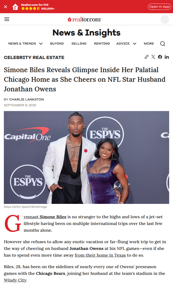 Inside Simone Biles’ cozy Chicago life