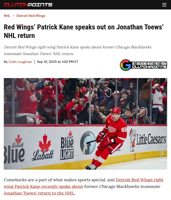 Captain Serious Back on Ice: Kane Reacts