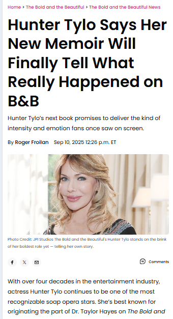 Hunter Tylo’s Memoir Bombshells Incoming! 📖