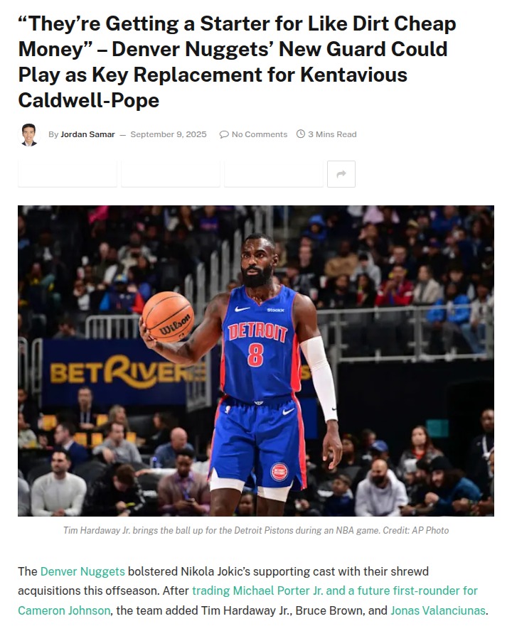 Nuggets score big with Tim Hardaway Jr. deal