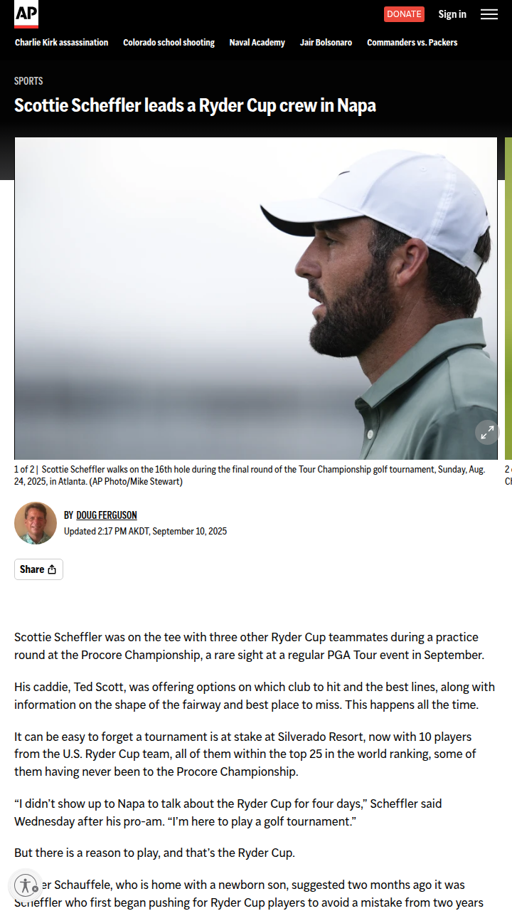 Scheffler & Crew: Ryder Cup Vibes in Napa