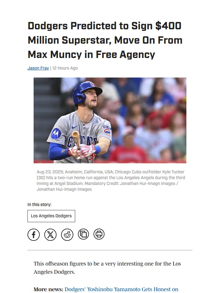 Dodgers eye $400M superstar, Muncy’s future in doubt