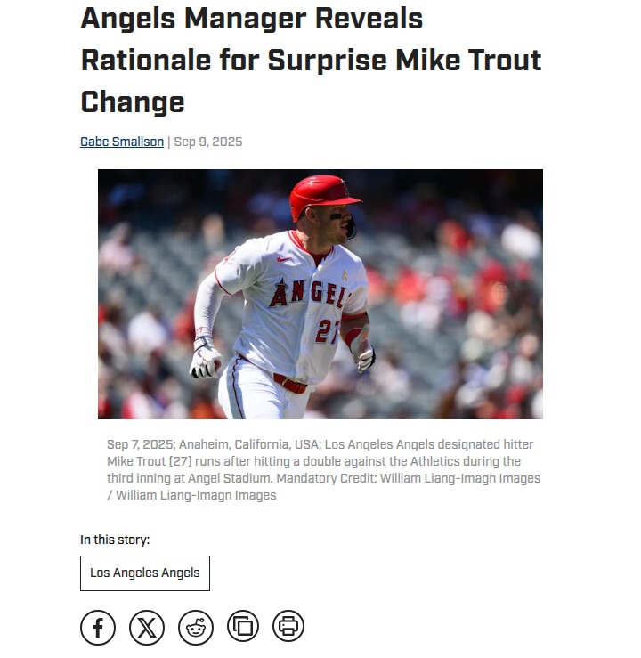Why Mike Trout is now leading off for the Angels