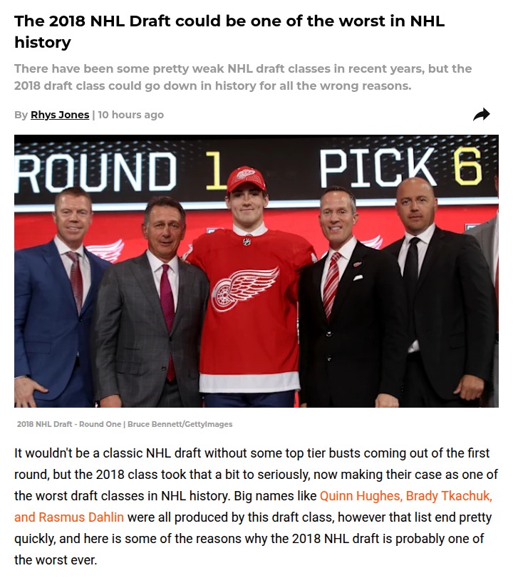 2018 NHL Draft: Busts or Just Bad Luck?