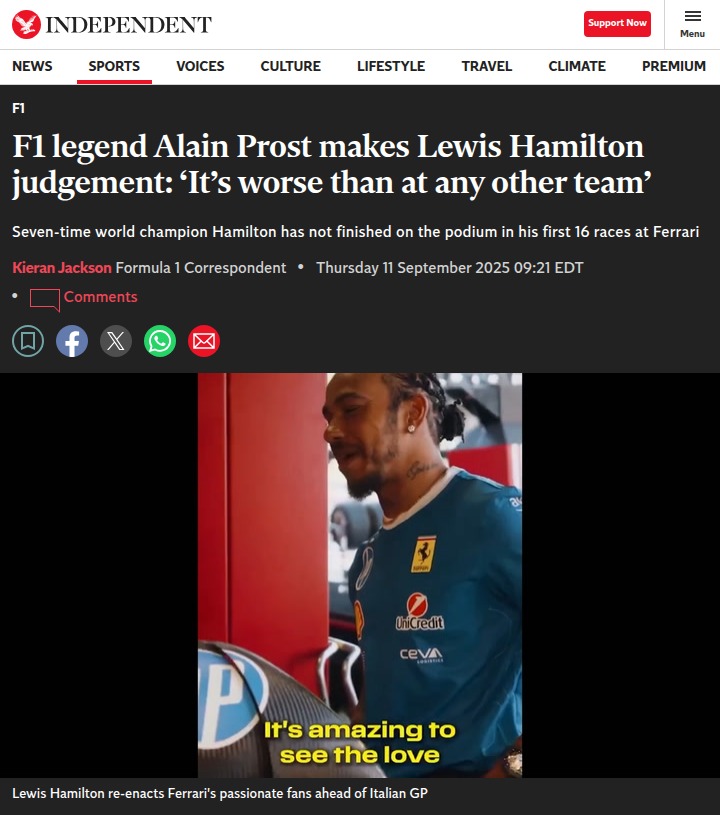 Prost on Hamilton’s Ferrari Struggles: Is the Pressure Too Much?