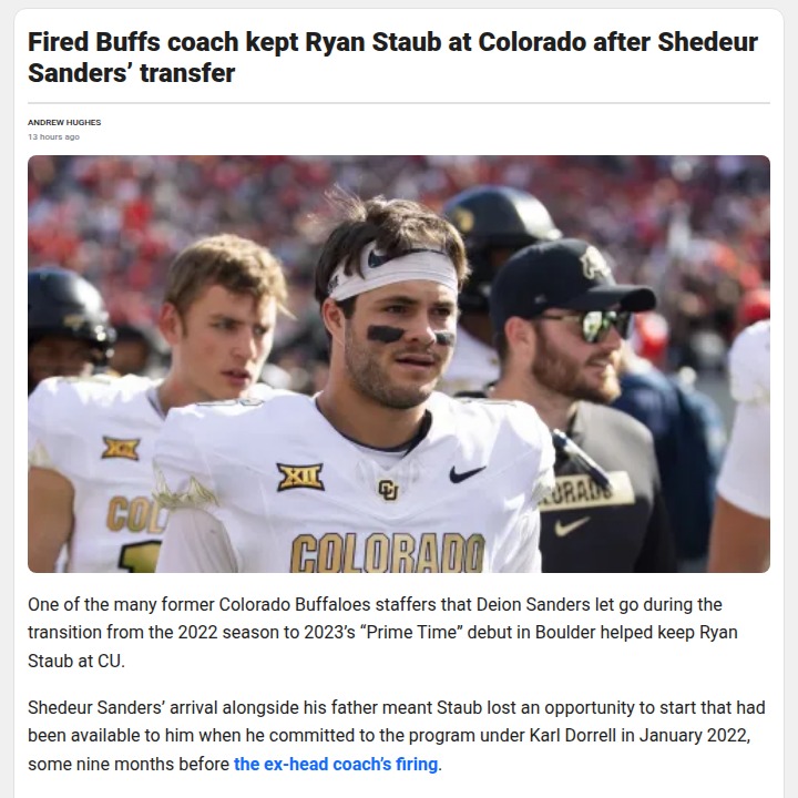 Colorado’s QB drama: Staub’s moment arrives