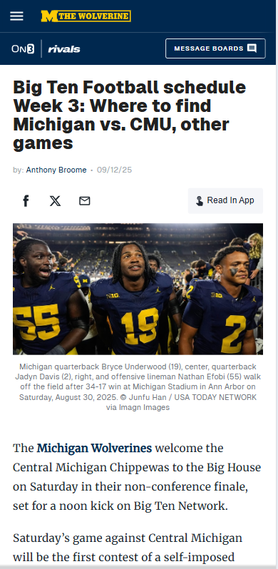 Michigan football faces CMU with coach suspended