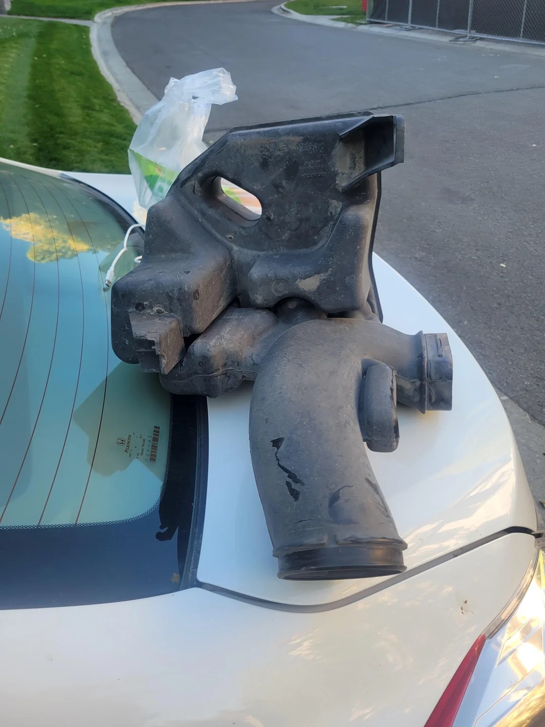 I heard a bang on a dirt road and now my car is missing a piece.  Needed a pro ASAP.