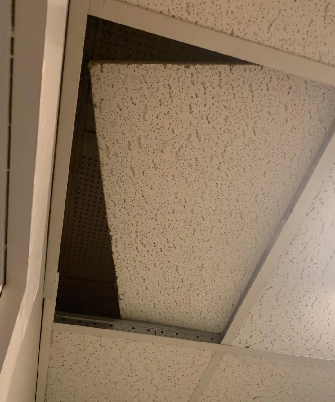 My bathroom ceiling tile has been moved