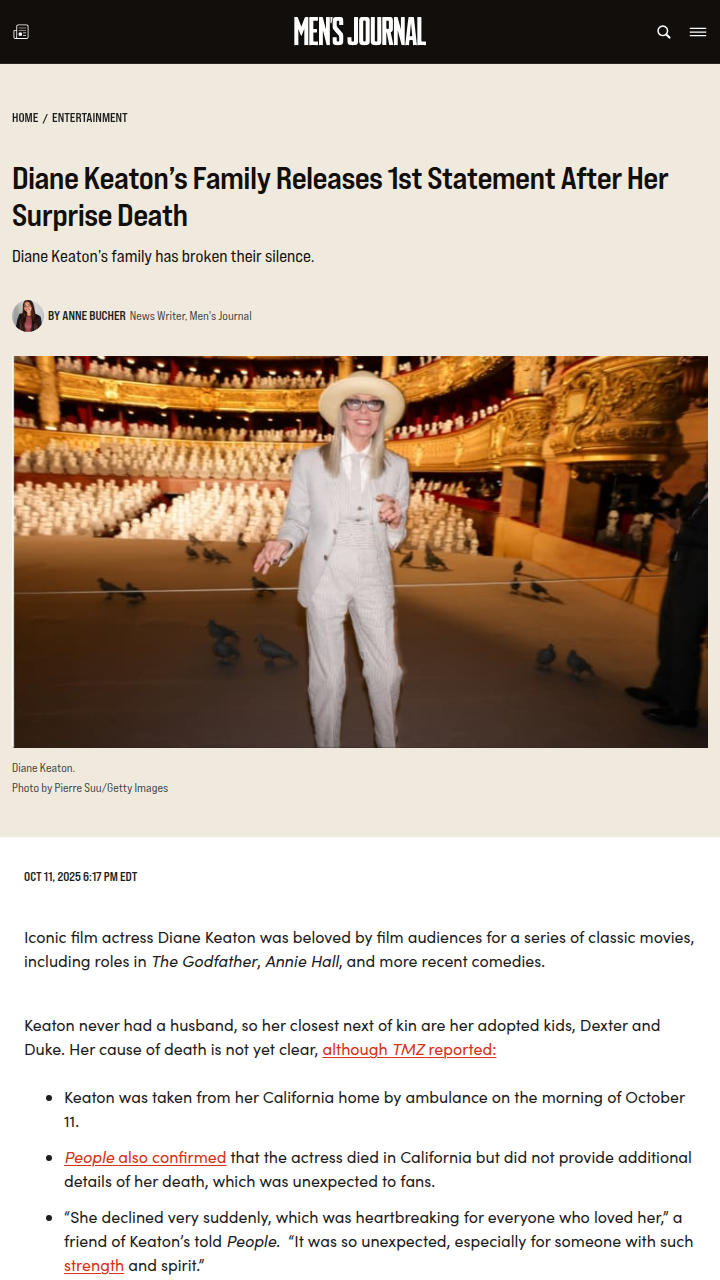 Diane Keaton's Family Breaks Silence 💔