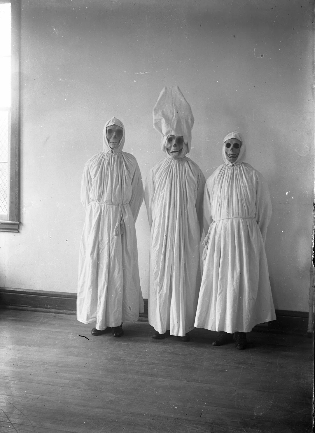 Traverse City State Hospital/Asylum Staff (or patients) Wearing Skull Masks
