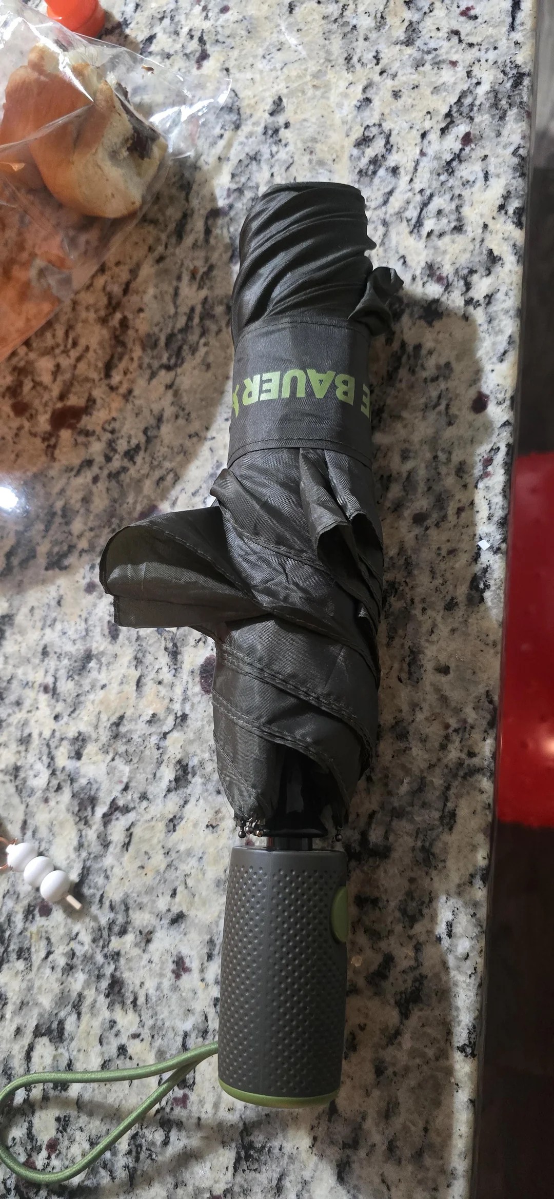 I found this wet umbrella in my apartment. No one was home all day. It rained today, so it was definitely used.