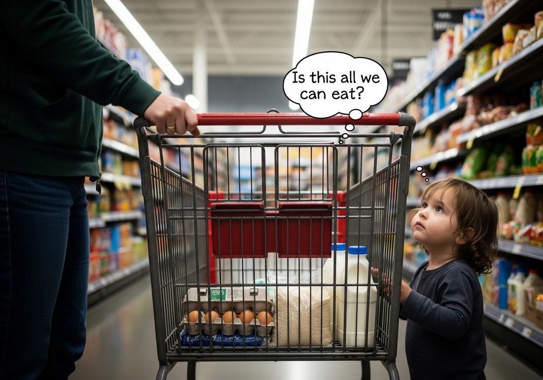 Half‑Full Cart at the Grocery Store