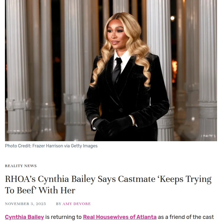 Cynthia Bailey’s RHOA Beef Mystery 🍑