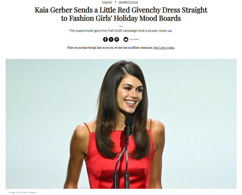 Kaia Gerber’s Red Dress Is Holiday Party Goals