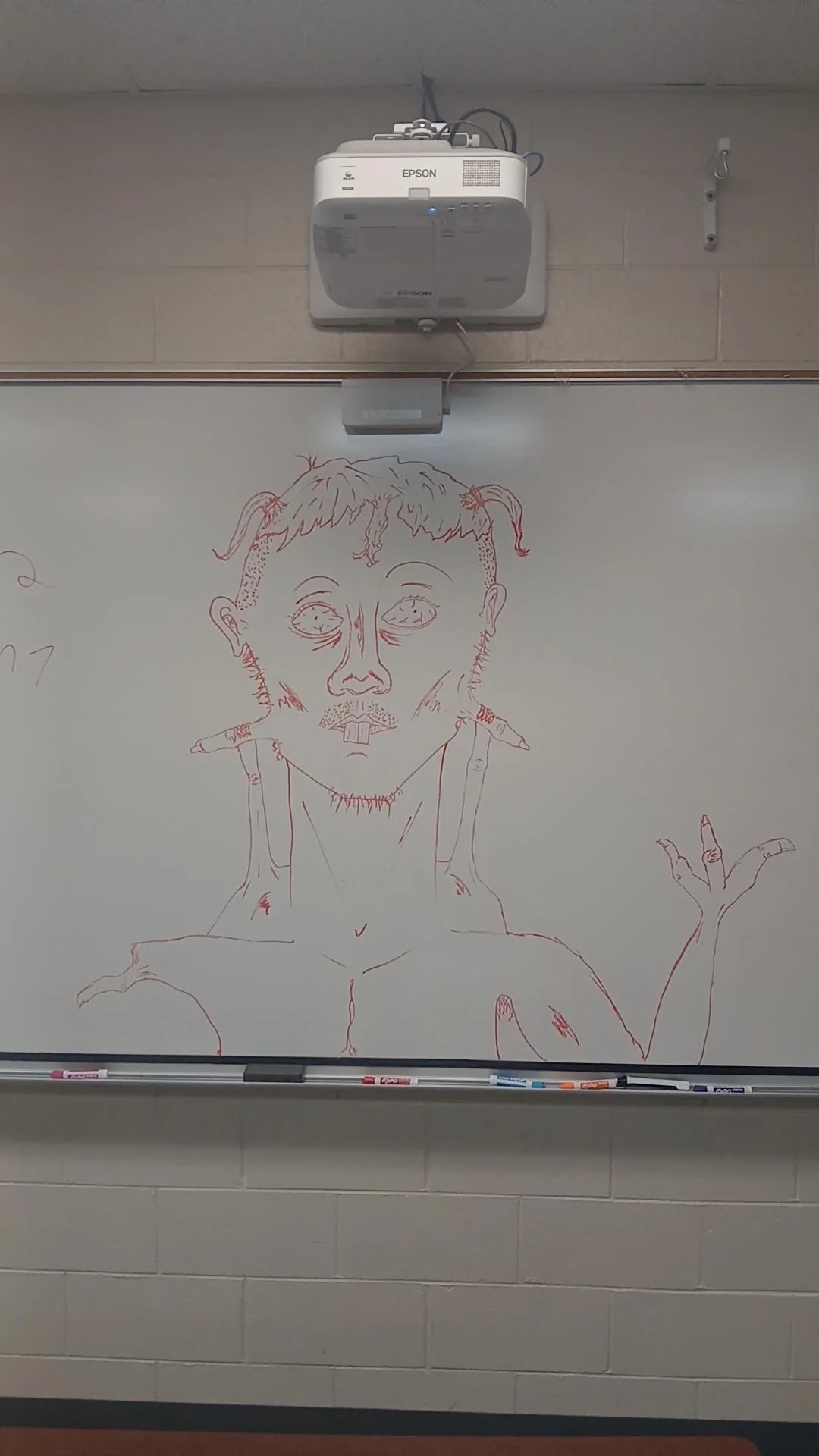Some kid drew this in math class on the board