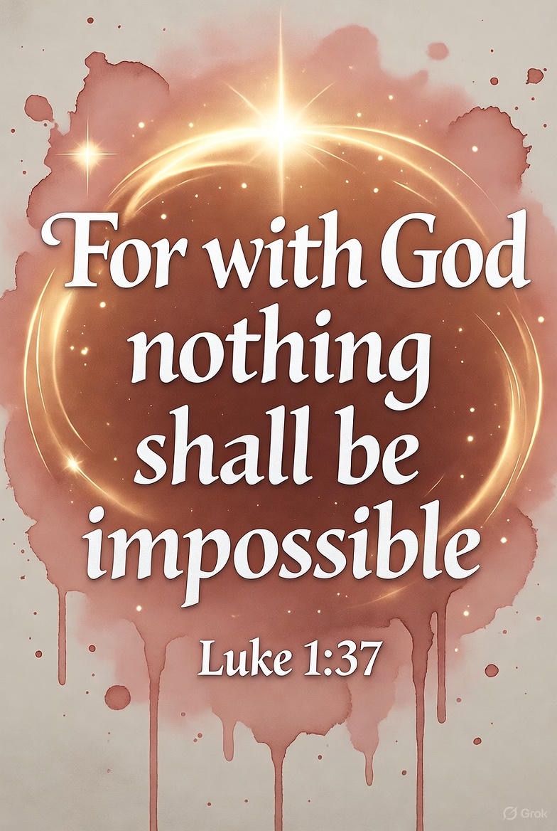 For with God Nothing Shall Be Impossible” - Stunning Luke 1:37 Art
