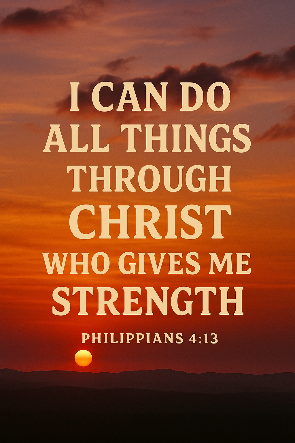 "I can do all things through Christ who gives me strength." Philippians 4:13