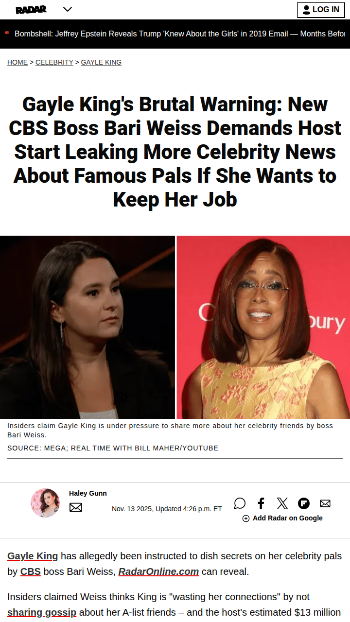 Gayle King Facing CBS Ultimatum? 👀