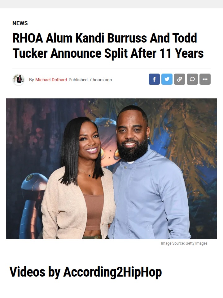 Kandi Burruss and Todd Tucker call it quits