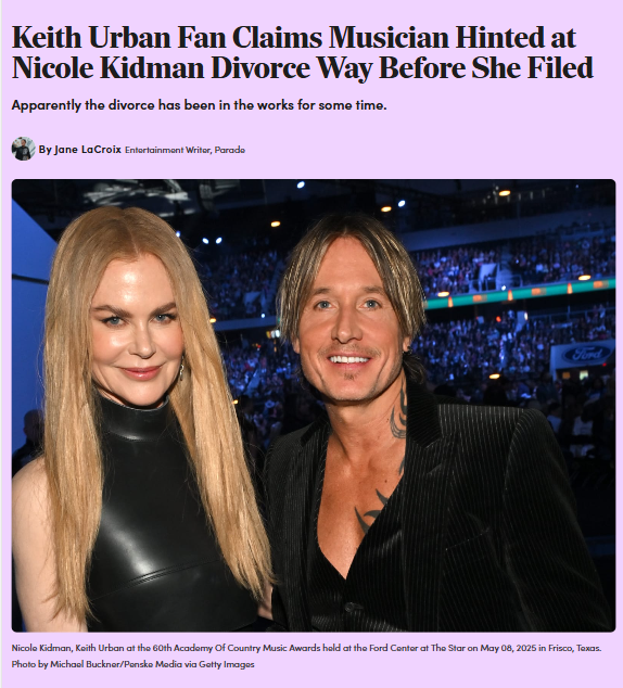 Keith Urban Drops Divorce Hint? 👀