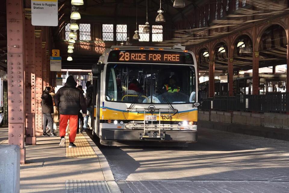 Boston’s free buses are stuck in slow traffic