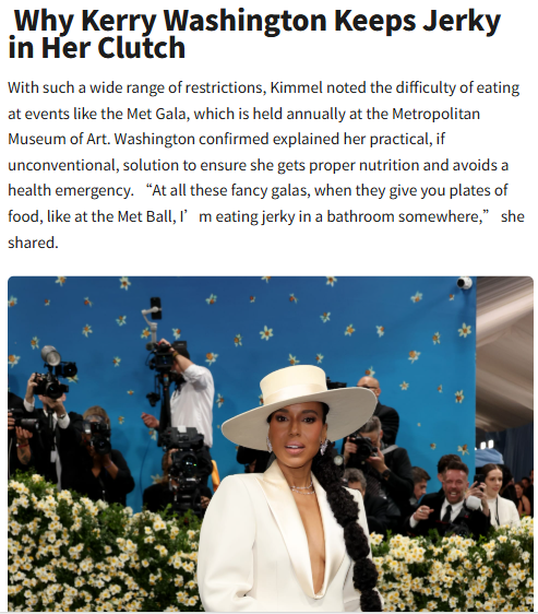 Kerry Washington’s Met Gala Snack Confession 😲